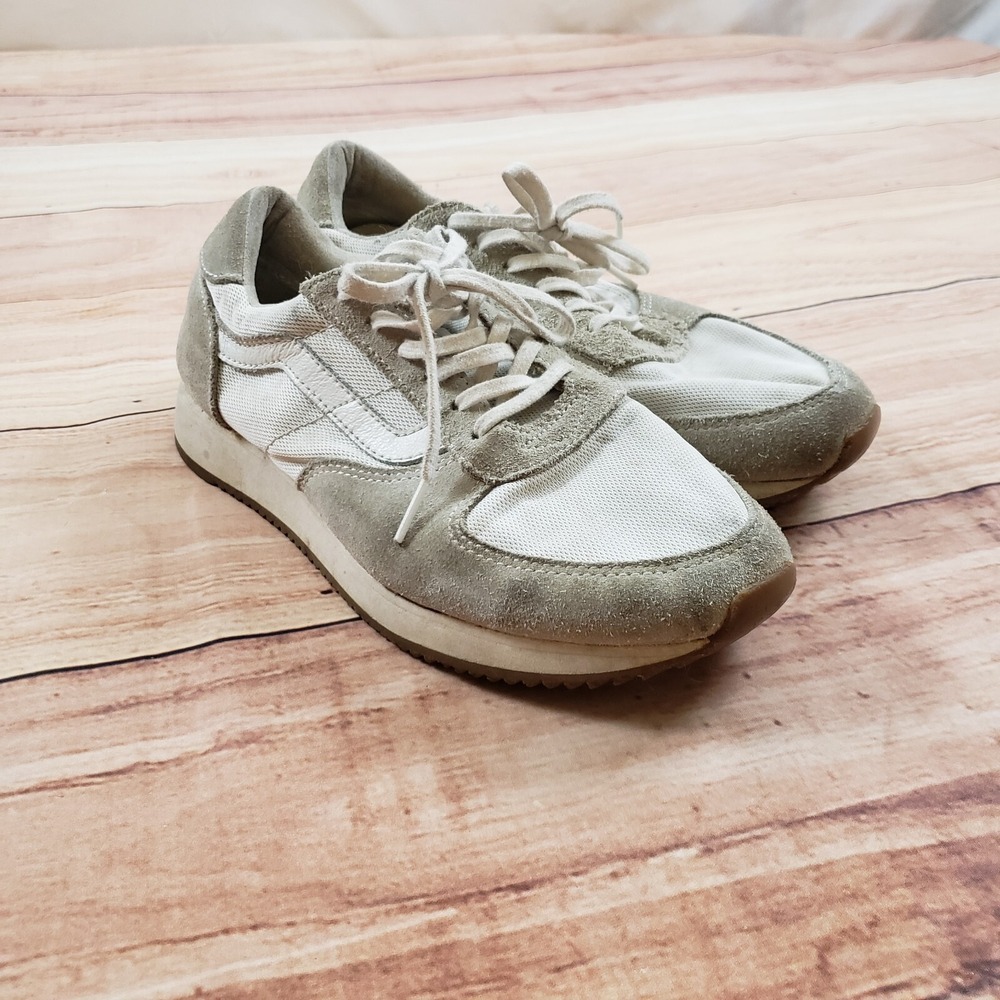 Vans Old Skool Shoes Mens 7 Beige White Sneakers Ultra Cush Low Top Skate‎ Adult